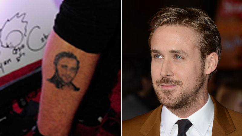 Illustration for article titled Ryan Cabrera Got a Very Normal Tattoo of Ryan Gosling's Face on His Leg